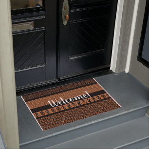 African Style Adinkra Pattern Personalized Doormat