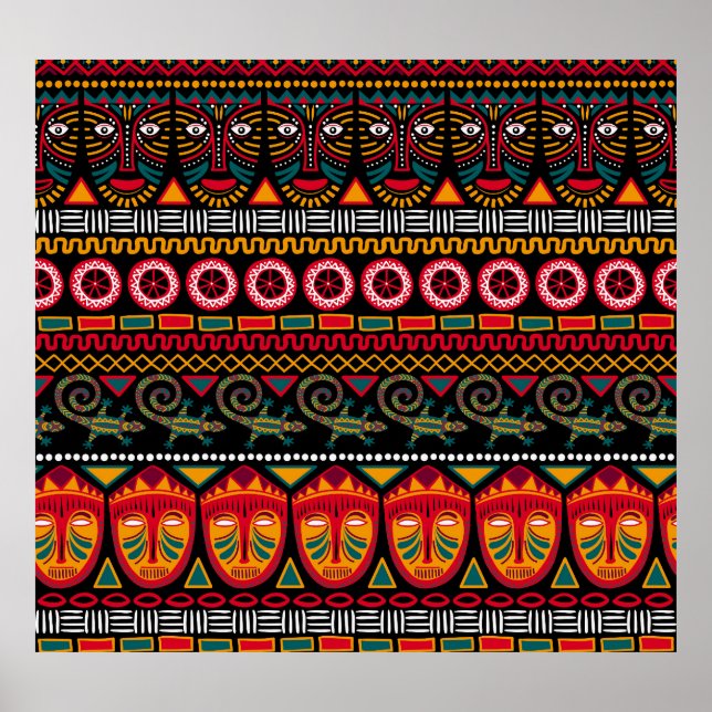 African Style: Decorative Pattern Delight. Poster (Front)