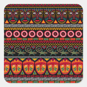 African Style: Decorative Pattern Delight. Square Sticker