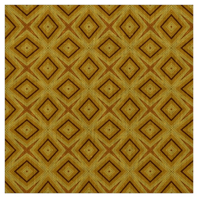 African style geometric pattern brown and mustard fabric (Swatch)