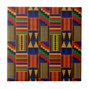 African Style Kente Cloth Ceramic Tile