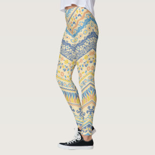 African Style Pattern With Tribal Motifs Leggings