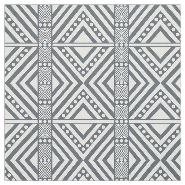 African Style Seamless Pattern. White Colour Fabric (Swatch)