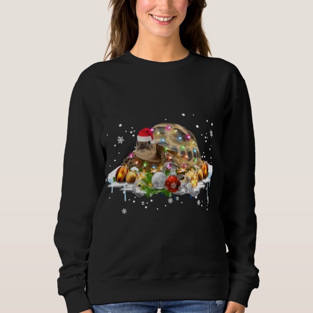 African Sulcata Tortoise Santa Christmas Lovers Xm Sweatshirt (Front)