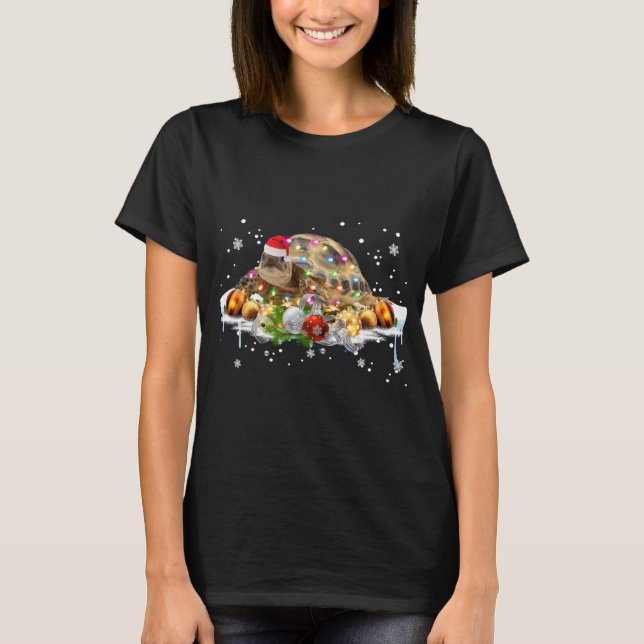 African Sulcata Tortoise Santa Christmas Lovers Xm T-Shirt (Front)
