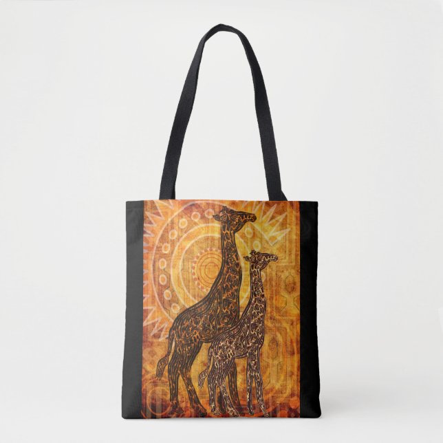 African Summer Giraffes + your ideas Tote Bag (Front)