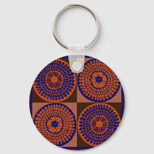 African Sunflower Basket Key Ring