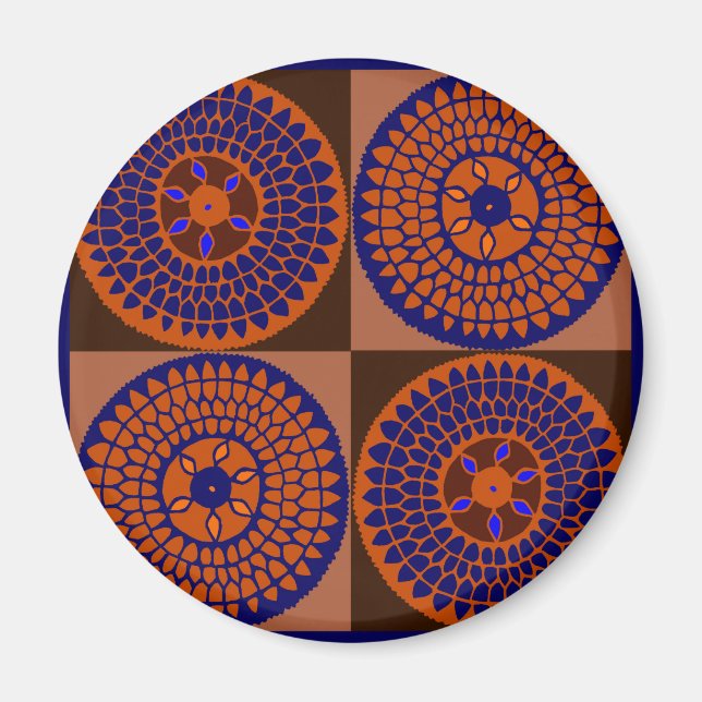 African Sunflower Basket Magnet (Front)