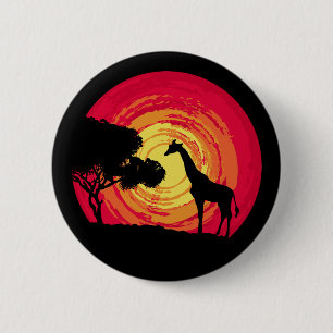 African sunset 6 cm round badge