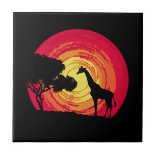 African sunset ceramic tile