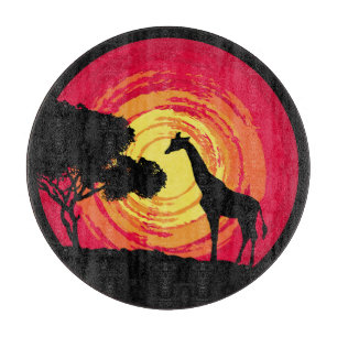 African sunset cutting board