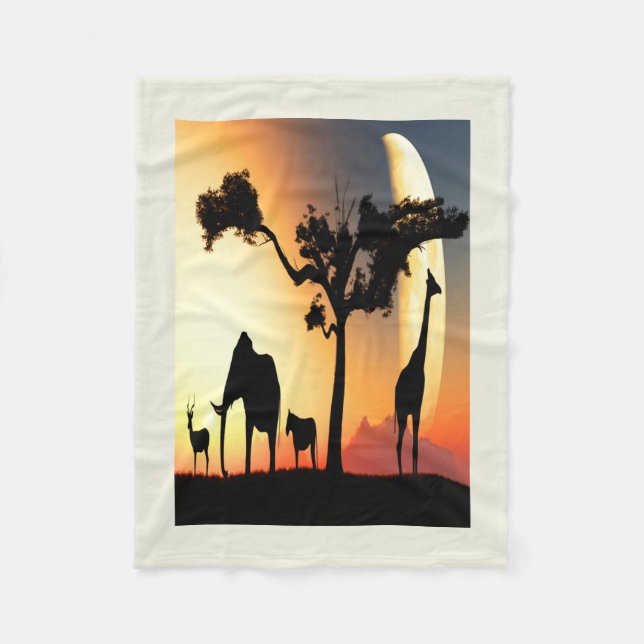 African Sunset Fleece Blanket (Front)