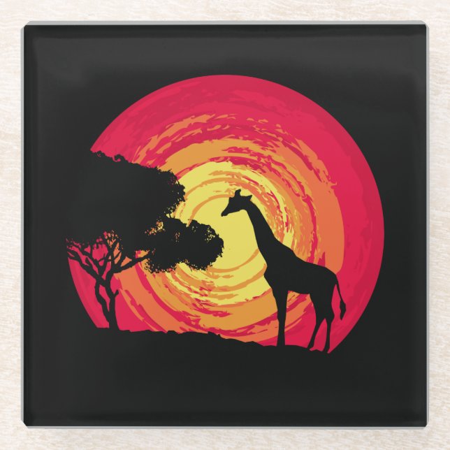 African sunset glass coaster (Front)