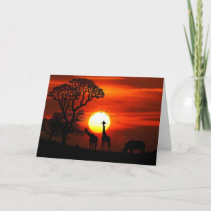 African Sunset Greeting Card