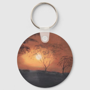 African sunset key ring