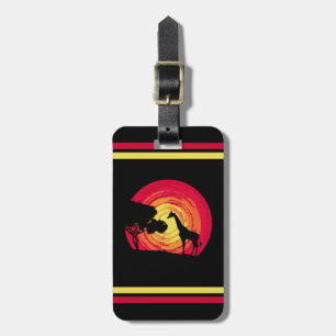 African sunset luggage tag