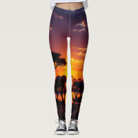 African Sunset Majesty Leggings Tights