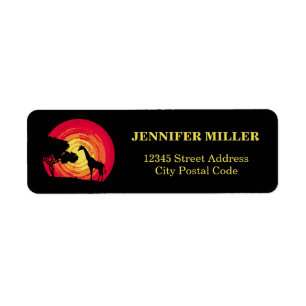 African sunset return address label