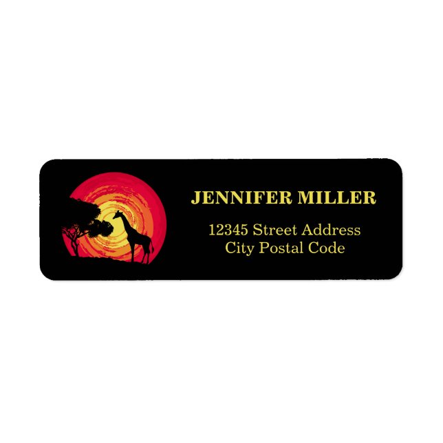 African sunset return address label (Front)