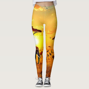 African Sunset Safari Majesty Design Leggings