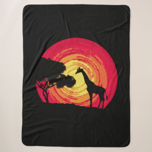 African sunset sherpa blanket