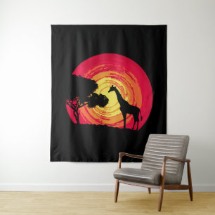 African sunset tapestry