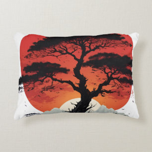 African Sunset Tree Decorative Cushion