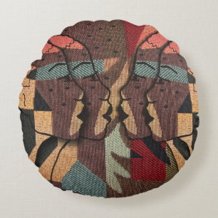 African Tapestry Round Cushion