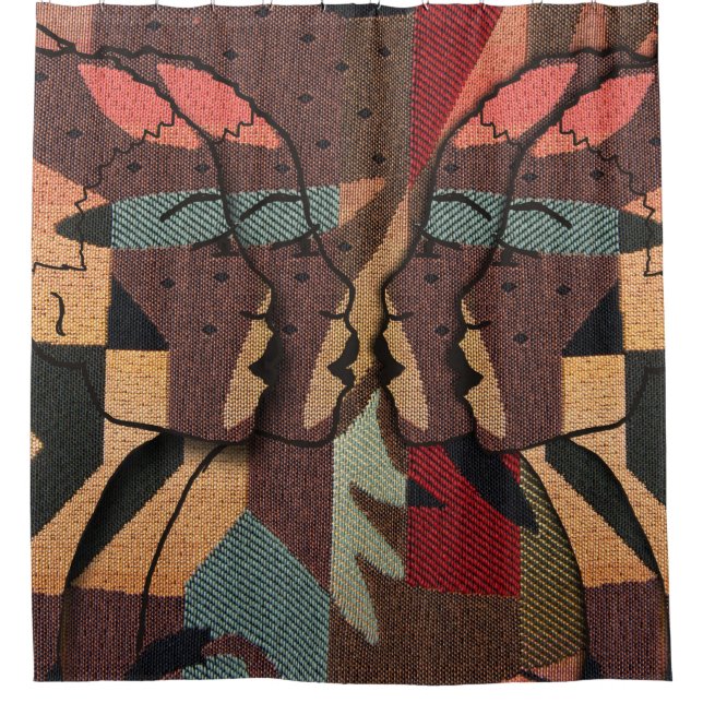 African Tapestry Shower Curtain (Front)