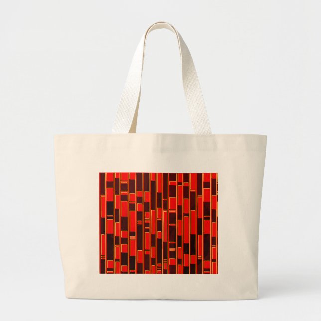 African Textile Inspired Abstract Large Tote Bag (Front)