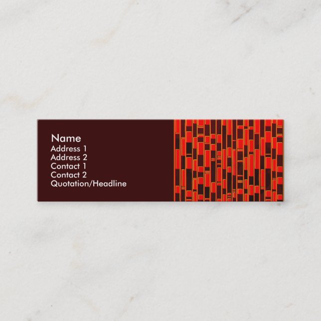 African Textile Inspired Abstract Mini Business Card (Front)