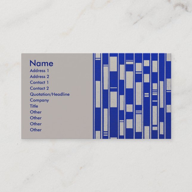African Textile Inspired Abstract - V2 Business Card (Front)