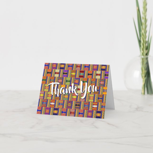 African Thank You Card Kente K45 Multicolor (Front)