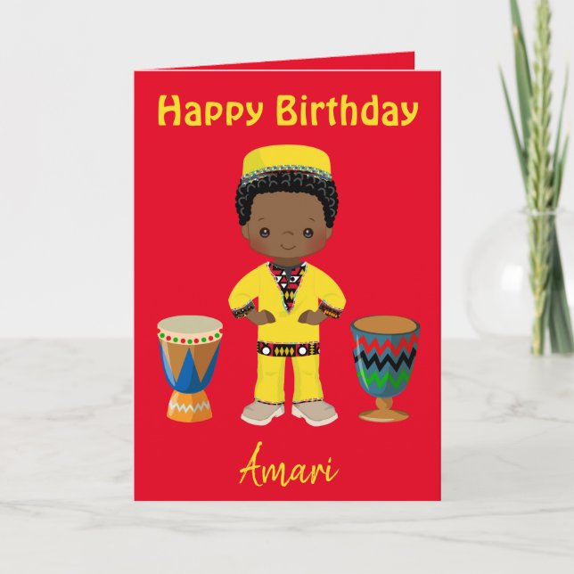 African Theme Birthday  Holiday Card (Front)