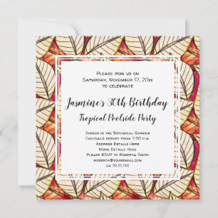 African Theme Tropical Pool or Beach Party Invitation
