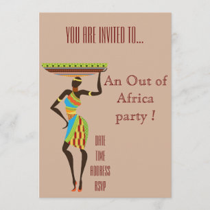 African themed Out of Africa party Invitation