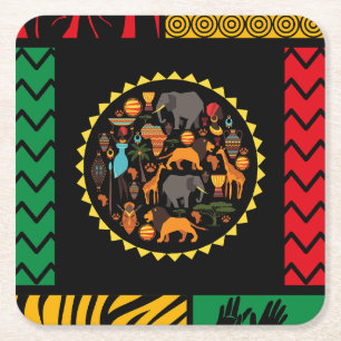 African themed paper coasters