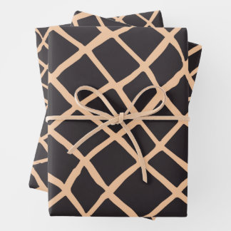 African Tradition Inspired Line Pattern Wrapping Paper Sheet
