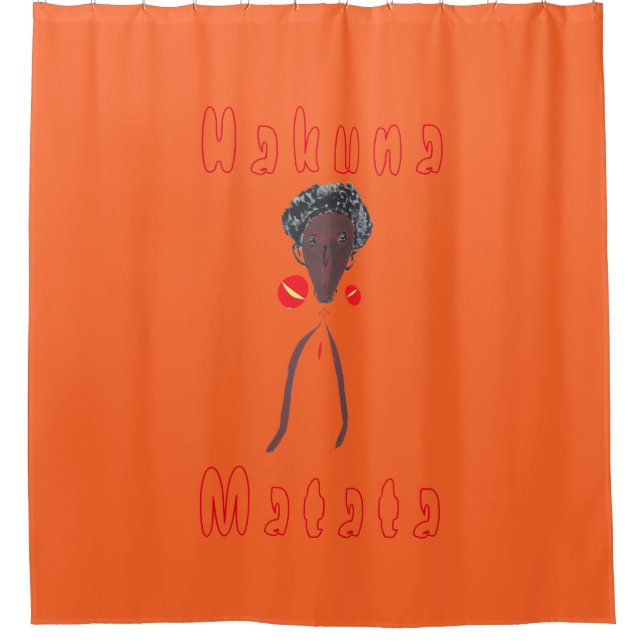 African Traditional Art Funny Motif Shower Curtain (Front)