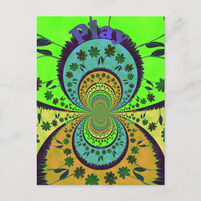 African Traditional Colours Kaleidoscope Floral Ar Postcard (Front)