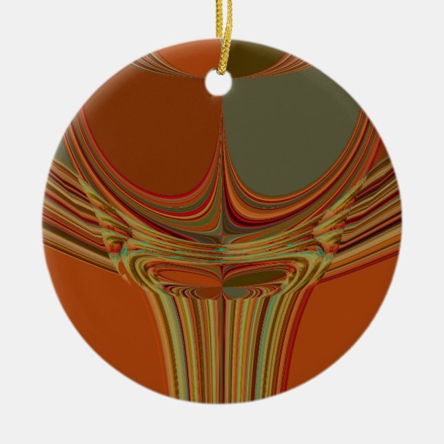 African Traditional Earth Contemporary Art Print   Ceramic Tree Decoration (Front)