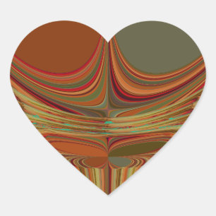 African Traditional Earth Contemporary Art Print   Heart Sticker