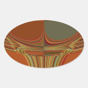 African Traditional Earth Contemporary Art Print   Oval Sticker