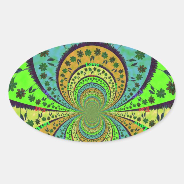 African Traditional Hakuna Matata Colours.png Oval Sticker (Front)