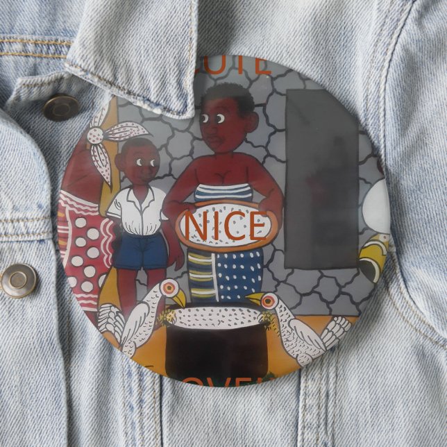 African Traditional Homestead Lifestyle 6 Cm Round Badge (In Situ)