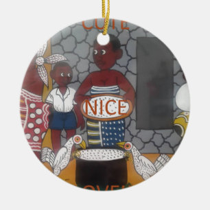 African Traditional Homestead Lifestyle Ceramic Ornament