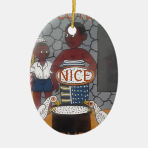 African Traditional Homestead Lifestyle Ceramic Ornament