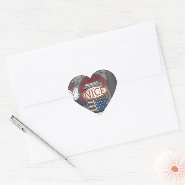 African Traditional Homestead Lifestyle Heart Sticker (Envelope)