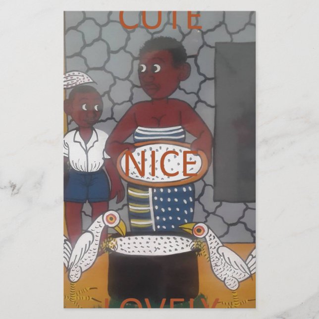 African Traditional Homestead Lifestyle Stationery (Front)