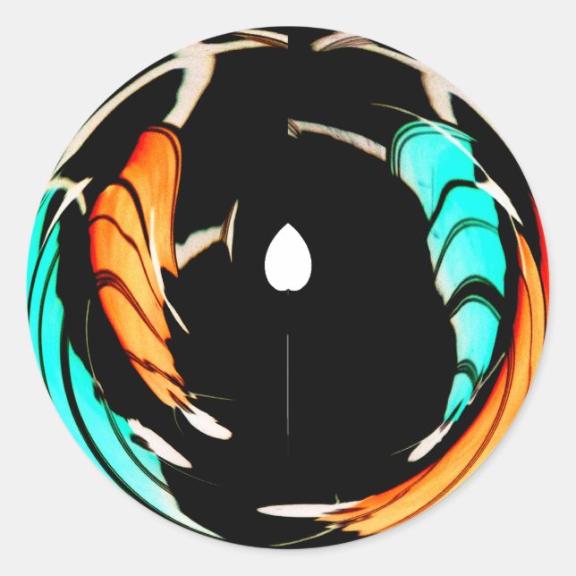 African Traditional Pattern Art Print Classic Round Sticker (Front)